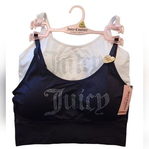Juicy Couture Intimates Rhinestone Bra, 2 Pack, Black and White, New With Tags